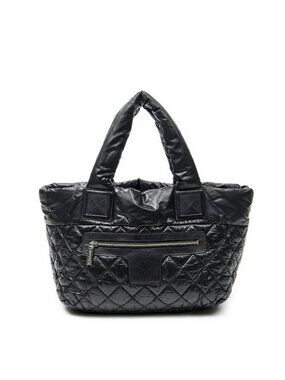 Chanel Small Coco Reversible Tote Black Nylon Quilted Canvas